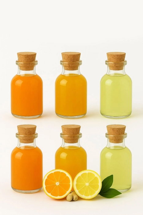 Hermia Juego de 6 Botellas de Vidrio de 50 ml Transparentes